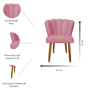 Ver imagem 6 de Poltrona Cadeira Pétala para Penteadeira Sala Mesa de Jantar Pés Palito Rosa