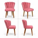 Ver imagem 3 de Poltrona Cadeira Pétala para Penteadeira Sala Mesa de Jantar Pés Palito Rosa