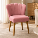 Ver imagem 1 de Poltrona Cadeira Pétala para Penteadeira Sala Mesa de Jantar Pés Palito Rosa