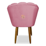Poltrona Cadeira Pétala para Penteadeira Sala Mesa de Jantar Pés Palito Rosa - 3