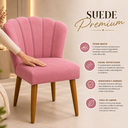 Ver imagem 5 de Poltrona Cadeira Pétala para Penteadeira Sala Mesa de Jantar Pés Palito Rosa
