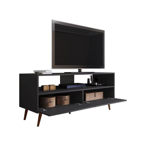 Rack Bancada para Tv de até 55 Polegadas Sienna Preto Maderatto Móveis