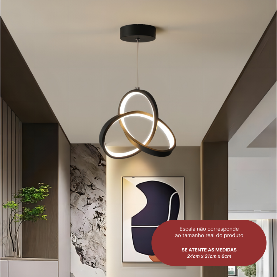 Luminária de Teto Pendente Led Moderna Lustre para Corredor Sala Quarto - 2