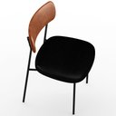 Ver imagem 3 de Cadeira Decorativa para Sala de Jantar Melina L02 Couríssimo Camel Couríssimo Preto - Lyam Decor