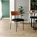 Ver imagem 2 de Cadeira Decorativa para Sala de Jantar Melina L02 Couríssimo Camel Couríssimo Preto - Lyam Decor