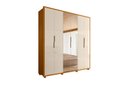 Ver imagem 1 de Guarda-Roupa Casal 6 Portas 4 Gavetas com 2 Espelhos Matisse 210cm MDF Cinamomo/Off White Quarto