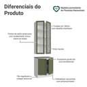 Ver imagem 4 de Kit Balcão + Cristaleira 70 Cm Vik Madesa 02 Branco/verde