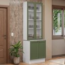 Ver imagem 1 de Kit Balcão + Cristaleira 70 Cm Vik Madesa 02 Branco/verde