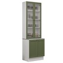 Ver imagem 2 de Kit Balcão + Cristaleira 70 Cm Vik Madesa 02 Branco/verde