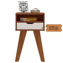 Ver imagem 3 de Mesa de Apoio Lateral Vip com Gaveta e Nicho Cedro / Off White