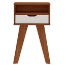 Ver imagem 1 de Mesa de Apoio Lateral Vip com Gaveta e Nicho Cedro / Off White