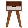 Mesa de Apoio Lateral Vip com Gaveta e Nicho Cedro / Off White - 1