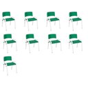 Ver imagem 2 de Kit 9 Cadeira Iso Infantil Creche, Escola Base Branco Verde Escuro