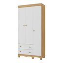 Ver imagem 2 de Guarda-roupa Infantil 92cm 3 Portas e 2 Gavetas Dengo Multimóveis Mp4437 Madeirado/branco