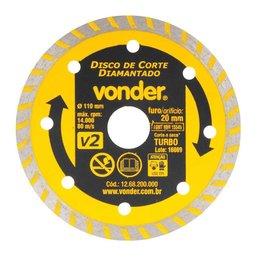 Disco Diamantado Vonder 110mm V2 Furo 20 - 1