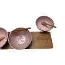 Ver imagem 2 de Petisqueira de Bambu com 3 Bowls de Porcelana e Espatulas Ro Pracaza