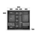Ver imagem 3 de Modulado de Quarto Guarda Roupa Rizon C/ 6 Portas e 4 Gavetas Freijo Cumaru C/ Fendi - Novo