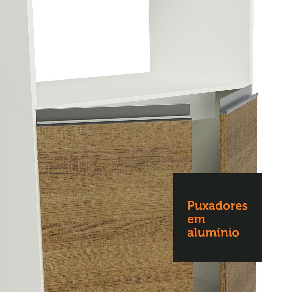 Armário de Cozinha Completa 100% MDF 300 cm Branco/Rustic/Crema Smart Madesa XA01 - 10