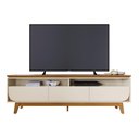 Ver imagem 1 de Rack Bancada 3 Gavetas Tvs até 75 Polegadas Selene - Cinamomo/off White