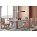 Ver imagem 1 de Conjunto: Mesa Sala Jantar Pietã¡ Curvo 180cm + 6 Cadeiras Dafne Madeira Naturale/off White -