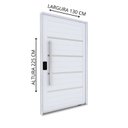 Ver imagem 2 de Porta de Alumínio Pivotante com Friso Puxador Fechadura Digital 225cm x 130cm Lucasa Eccellente Branco