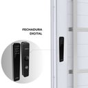 Ver imagem 5 de Porta de Alumínio Pivotante com Friso Puxador Fechadura Digital 225cm X 130cm Lucasa Eccellente