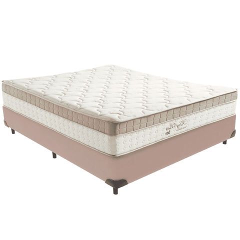 Cama Box e Colchão King Best Molas Ensacadas Casal 138x188x33 Anjos: Bege