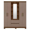 Ver imagem 3 de Guarda Roupa Casal Capelinha Olímpia 4 Portas e 2 Gavetas com Espelho Nogueira/capuccino - Móveis