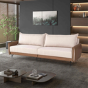 Ver imagem 1 de Sofá 2,50m Califórnia com Molas Ensacadas e Espuma D33 com 5 Lugares Tecido Linho Bege Claro