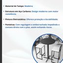 Ver imagem 3 de Conjunto Mesa Alta Bar Bistrô Redonda Preta 2 Banquetas Estofado Industrial Don Castro