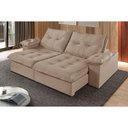 Ver imagem 2 de Sofá 4 Lugares Retrátil e Reclinável Martins M-183 Veludo Bege