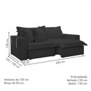 Ver imagem 3 de Sofá Cama 3 Lugares Arizona Retrátil Boucle Verde - Celflex