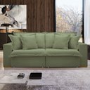 Ver imagem 1 de Sofá Cama 3 Lugares Arizona Retrátil Boucle Verde - Celflex