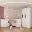 Ver imagem 1 de Quarto de Bebê Completo com Berço 3 em 1 para Colchão 130x60cm Amora Multimóveis Mp4557