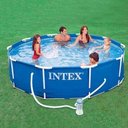Ver imagem 4 de Piscina Intex 4.485 Litros Estrutural Azul Capa Bomba Filtrante Forro Kit Limpeza - 110v