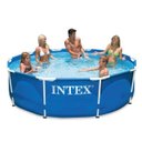 Ver imagem 3 de Piscina Intex 4.485 Litros Estrutural Azul Capa Bomba Filtrante Forro Kit Limpeza - 110v