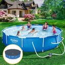 Ver imagem 2 de Piscina Estrutural 6.473 Litros + Filtro + Capa + Forro + Kit Limpeza Bestway - 220V