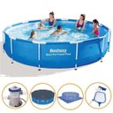Ver imagem 1 de Piscina Estrutural 6.473 Litros + Filtro + Capa + Forro + Kit Limpeza Bestway - 220V