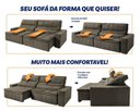 Ver imagem 4 de Sofá Retrátil Reclinável Supremo 2,50m Velut Tabaco C/ Molas