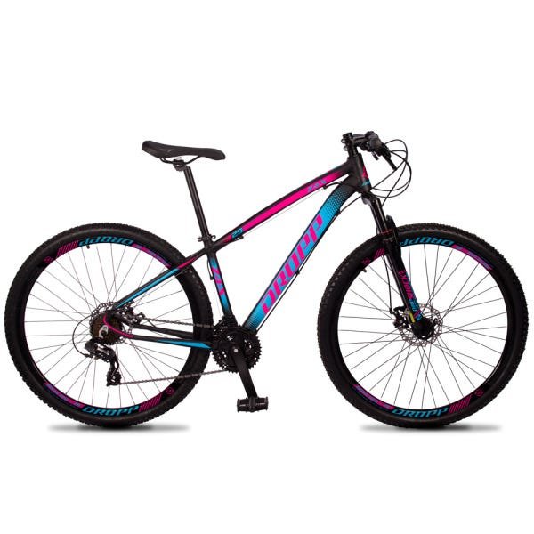 Bicicleta Aro 29 Dropp Z4-X Câmbio Dropp 24v Freio a Disco Preto Rosa e Azul - 1