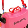Mala Infantil 2 em 1 Vira Carrinho com Puxador e Apoio de Pés - Brinqway - Rosa - 7