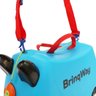 Mala Infantil 2 em 1 Vira Carrinho com Puxador e Apoio de Pés - Brinqway - Azul - 6