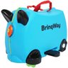 Mala Infantil 2 em 1 Vira Carrinho com Puxador e Apoio de Pés - Brinqway - Azul - 1