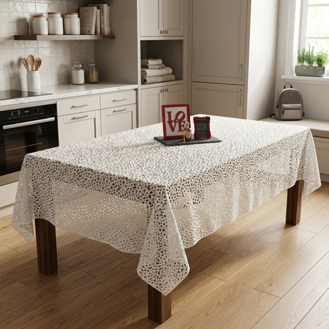 Toalha Estilo Renda Plástico Pvc Mesa 1,00x1,40 Margaridas
