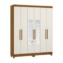 Ver imagem 2 de Guarda Roupa Casal 6 Portas com Espelho e Pés Gênova Luciane Móveis