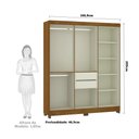 Ver imagem 3 de Guarda Roupa Casal 6 Portas com Espelho e Pés Gênova Luciane Móveis