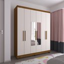 Ver imagem 1 de Guarda Roupa Casal 6 Portas com Espelho e Pés Gênova Luciane Móveis