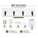 Ver imagem 2 de Porta Chaves Parede 4 Ganchos Branco Organizador Decorativo