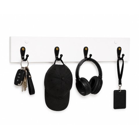 Porta Chaves Parede 4 Ganchos Branco Organizador Decorativo
