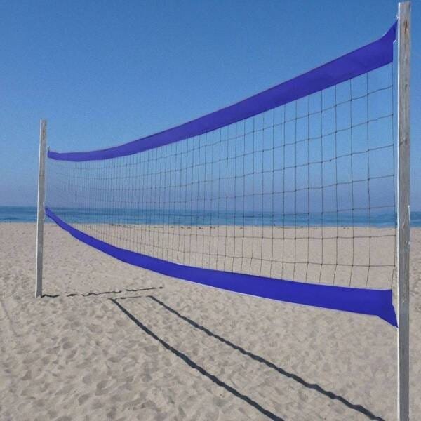 Kit Rede Marcação Fita para Futevôlei Competição - Azul/Vermelho Branco - 3